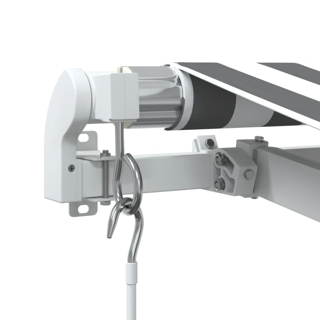 Manual retractable awning anthracite and white 400x350 cm
