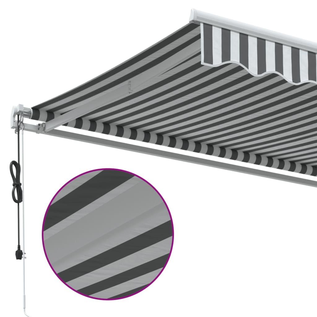 Automatic retractable awning anthracite and white 400x350 cm