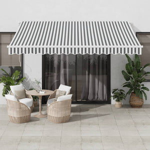 Automatic retractable awning anthracite and white 400x350 cm