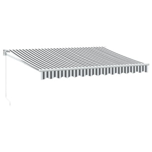 Retractable awning anthracite and white 3.5x2.5 m fabric aluminum