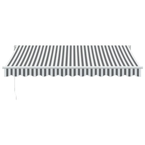 Retractable awning anthracite and white 3.5x2.5 m fabric aluminum