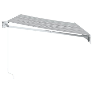 Retractable awning anthracite and white 3.5x2.5 m fabric aluminum