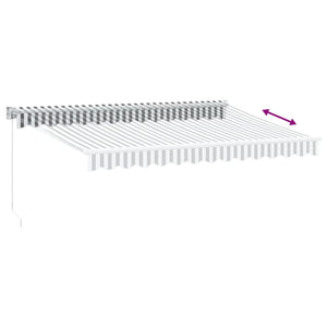Retractable awning anthracite and white 3.5x2.5 m fabric aluminum