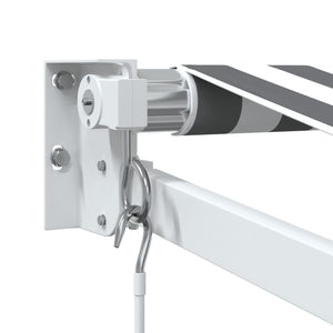 Retractable awning anthracite and white 3.5x2.5 m fabric aluminum