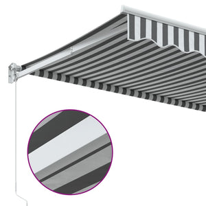 Retractable awning anthracite and white 3.5x2.5 m fabric aluminum