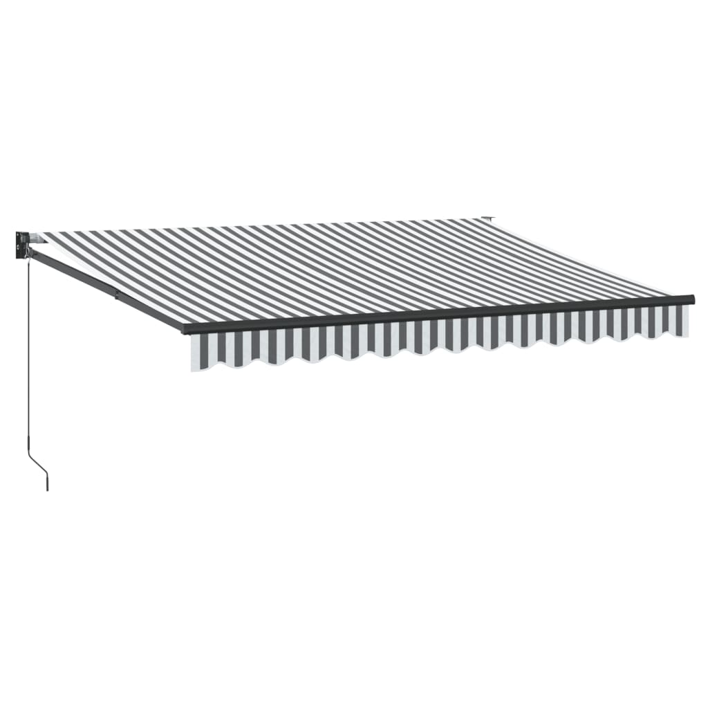 Retractable awning anthracite and white 3.5x2.5 m fabric aluminum