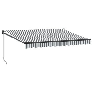 Retractable awning anthracite and white 3.5x2.5 m fabric aluminum