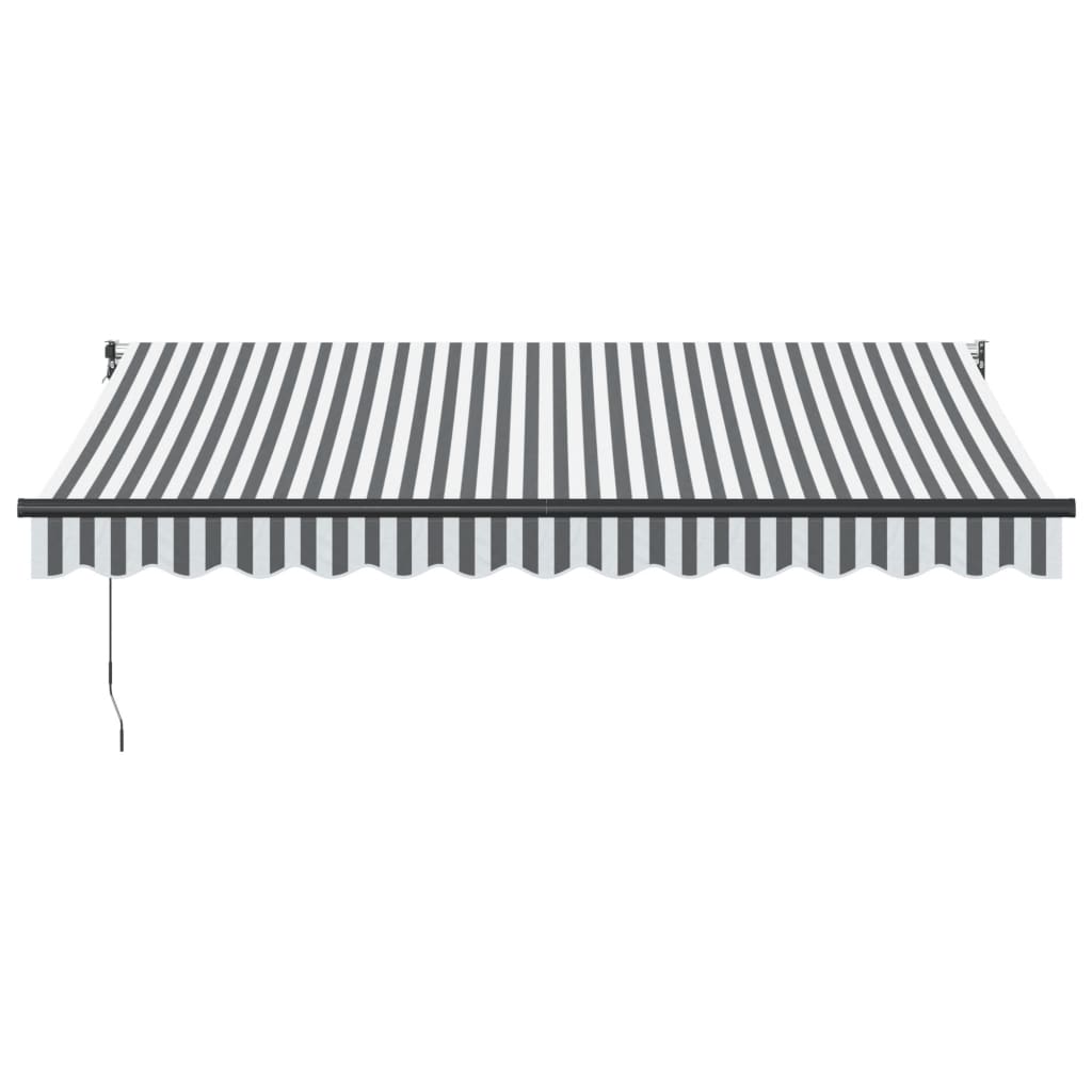 Retractable awning anthracite and white 3.5x2.5 m fabric aluminum
