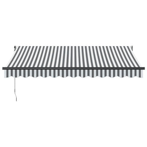 Retractable awning anthracite and white 3.5x2.5 m fabric aluminum