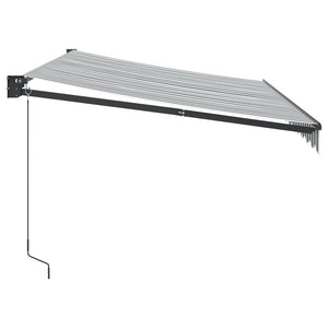 Retractable awning anthracite and white 3.5x2.5 m fabric aluminum