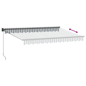 Retractable awning anthracite and white 3.5x2.5 m fabric aluminum