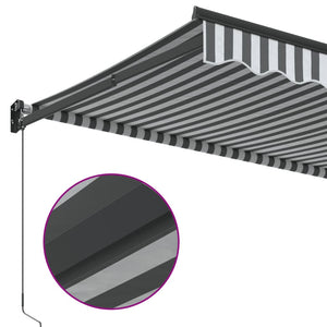 Retractable awning anthracite and white 3.5x2.5 m fabric aluminum