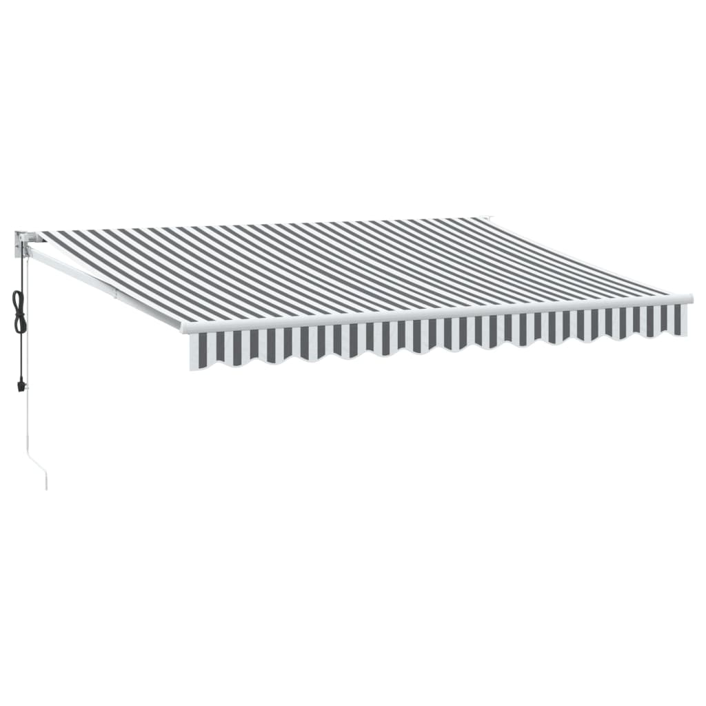 Retractable awning anthracite and white 3.5x2.5 m fabric aluminum