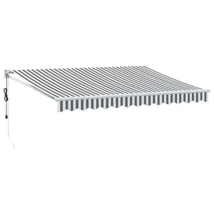 Retractable awning anthracite and white 3.5x2.5 m fabric aluminum