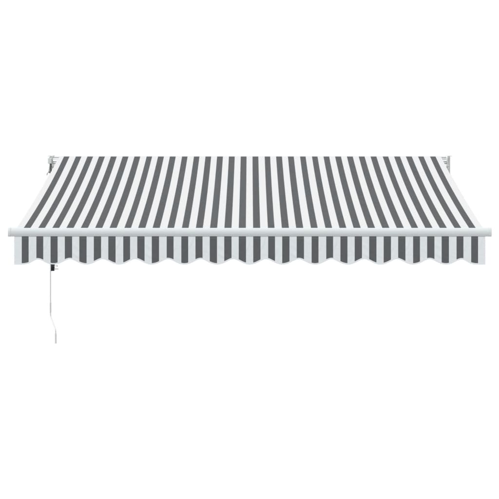 Retractable awning anthracite and white 3.5x2.5 m fabric aluminum
