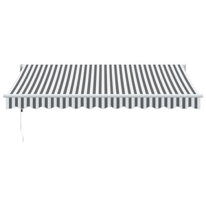 Retractable awning anthracite and white 3.5x2.5 m fabric aluminum