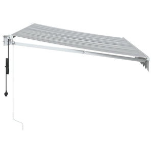 Retractable awning anthracite and white 3.5x2.5 m fabric aluminum