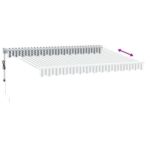 Retractable awning anthracite and white 3.5x2.5 m fabric aluminum
