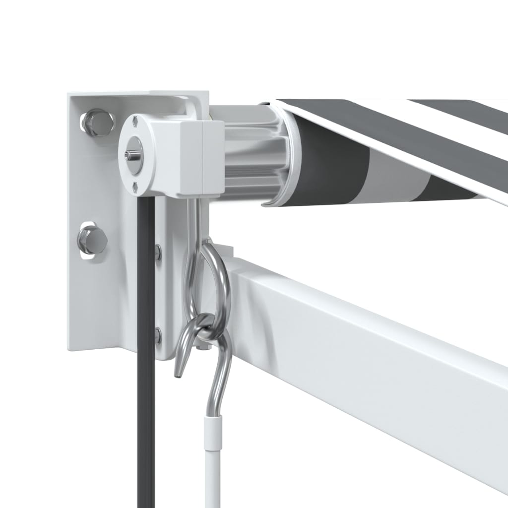 Retractable awning anthracite and white 3.5x2.5 m fabric aluminum