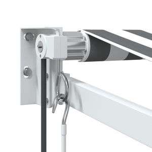 Retractable awning anthracite and white 3.5x2.5 m fabric aluminum