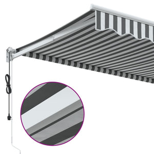 Retractable awning anthracite and white 3.5x2.5 m fabric aluminum