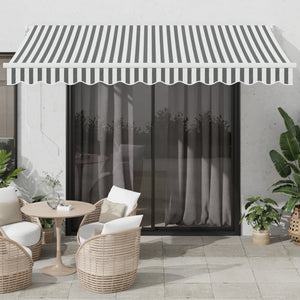 Retractable awning anthracite and white 3.5x2.5 m fabric aluminum