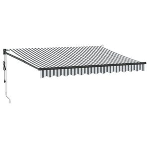Retractable awning anthracite and white 3.5x2.5 m fabric aluminum