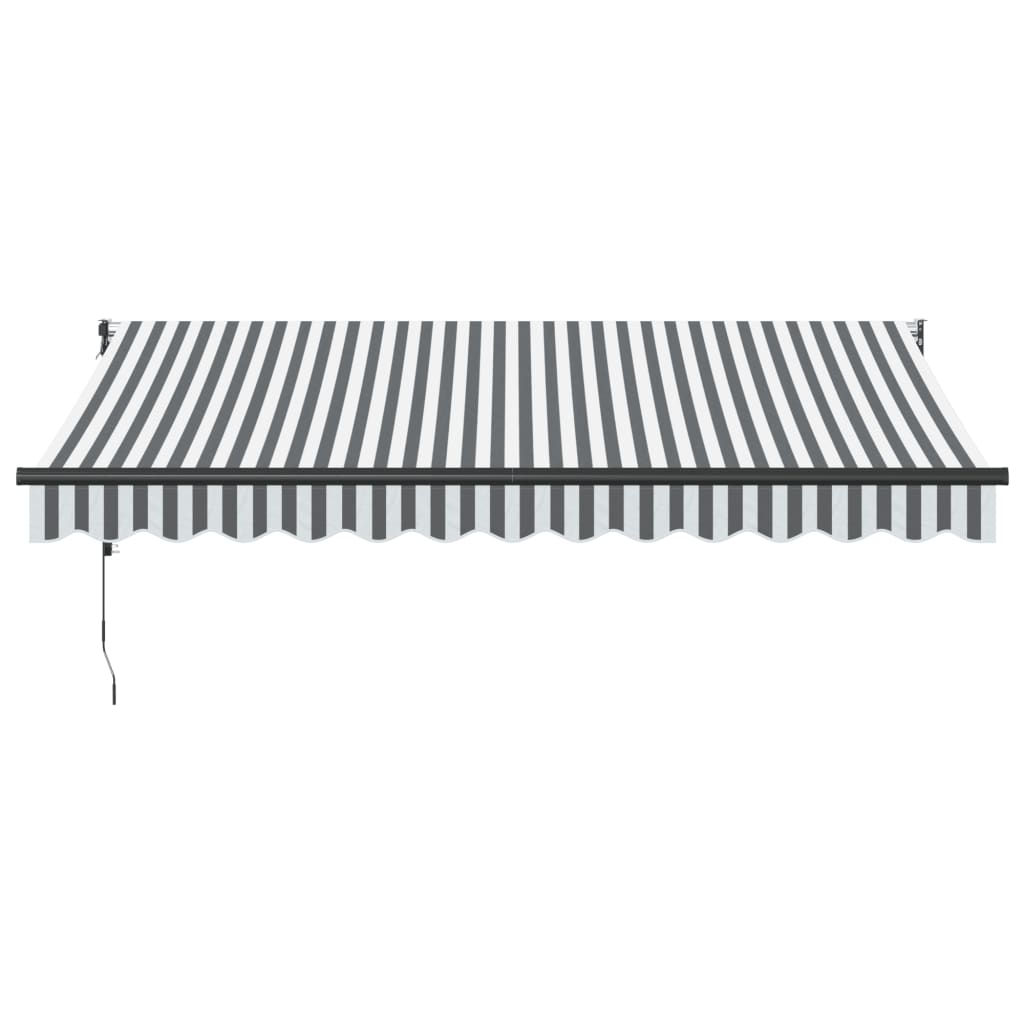 Retractable awning anthracite and white 3.5x2.5 m fabric aluminum