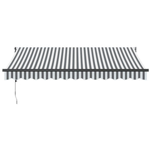 Retractable awning anthracite and white 3.5x2.5 m fabric aluminum