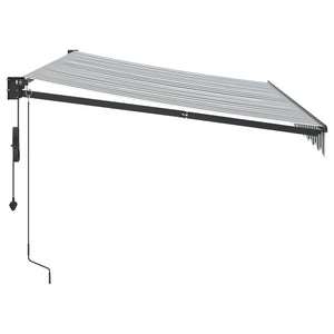 Retractable awning anthracite and white 3.5x2.5 m fabric aluminum