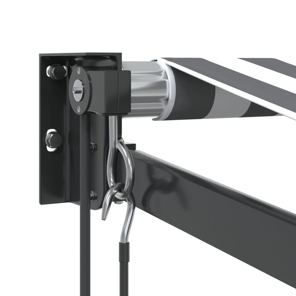Retractable awning anthracite and white 3.5x2.5 m fabric aluminum