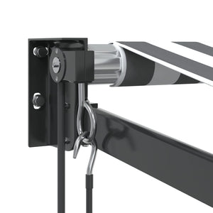 Retractable awning anthracite and white 3.5x2.5 m fabric aluminum