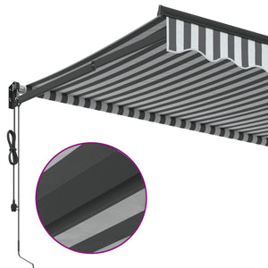 Retractable awning anthracite and white 3.5x2.5 m fabric aluminum