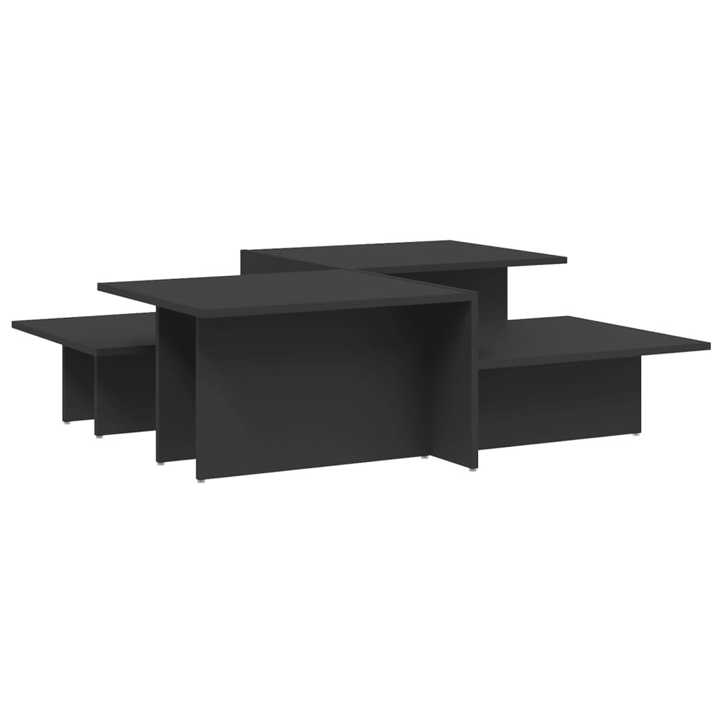 Coffee table 2 pcs grey engineered wood