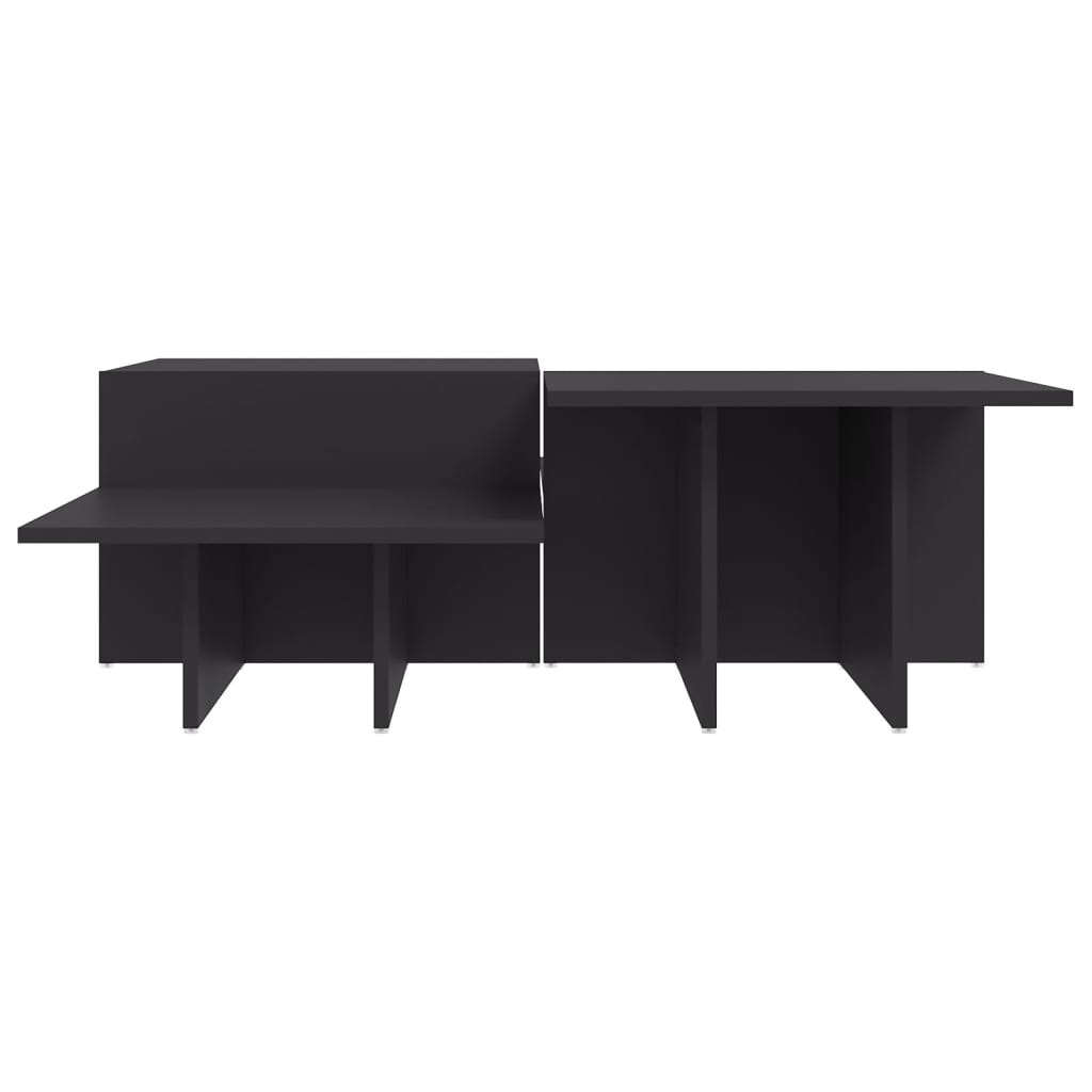 Coffee table 2 pcs grey engineered wood