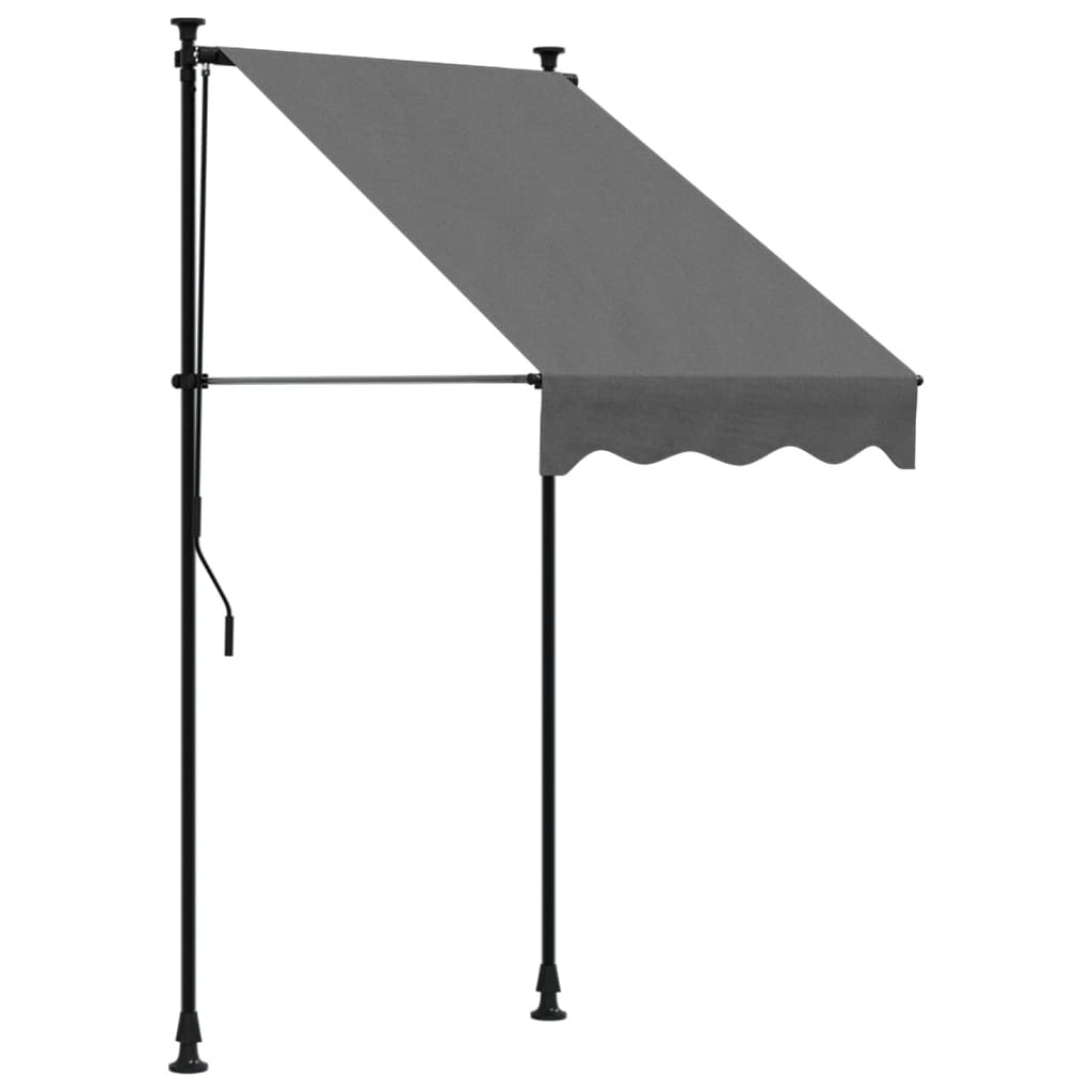 Retractable awning anthracite 100x150 cm fabric and steel