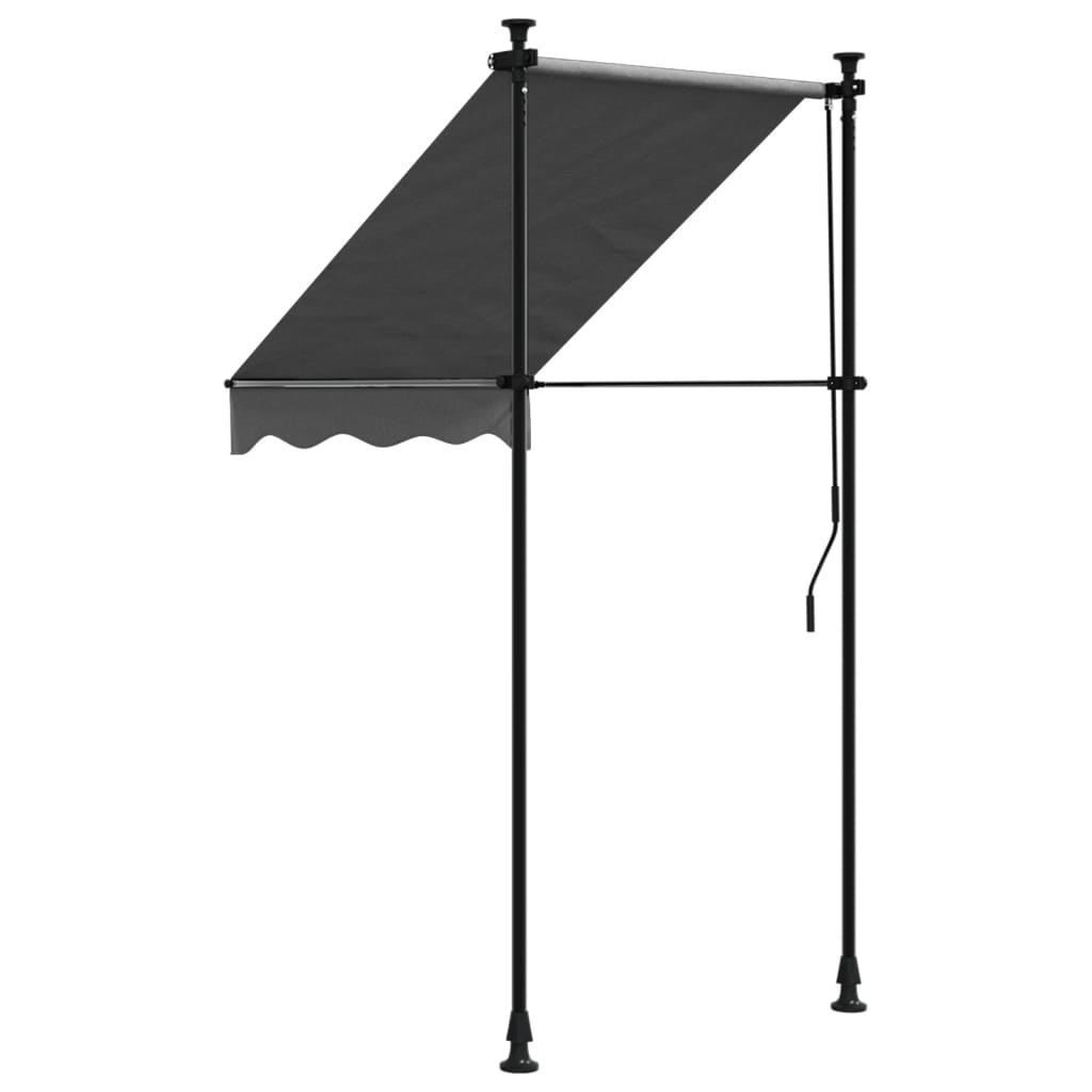 Retractable awning anthracite 100x150 cm fabric and steel