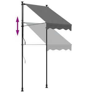 Retractable awning anthracite 100x150 cm fabric and steel
