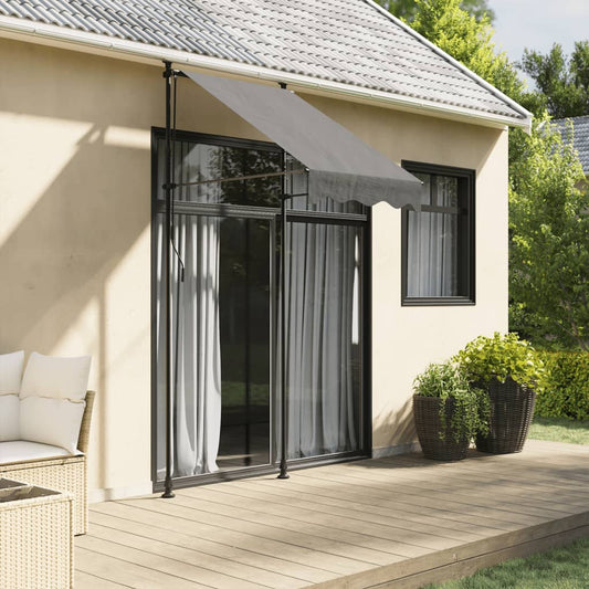 Retractable awning anthracite 100x150 cm fabric and steel