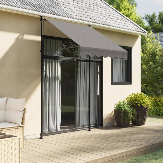 Retractable awning anthracite 150x150 cm fabric and steel