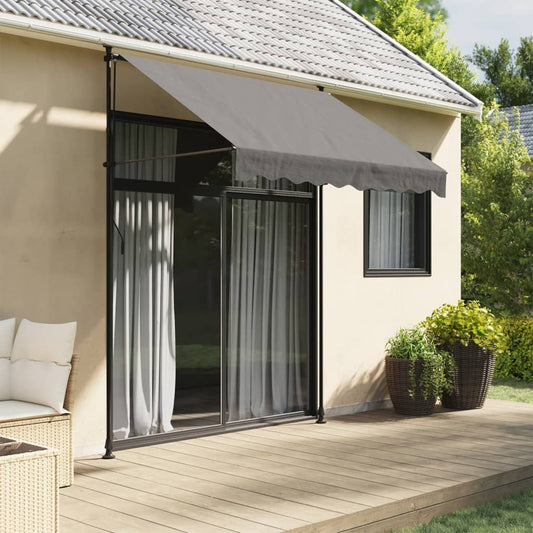 Retractable awning anthracite 200x150 cm fabric and steel
