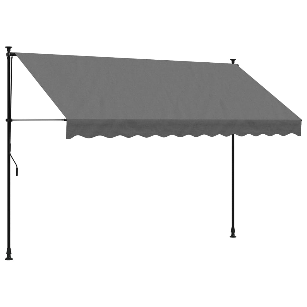 Retractable awning anthracite 300x150 cm fabric and steel