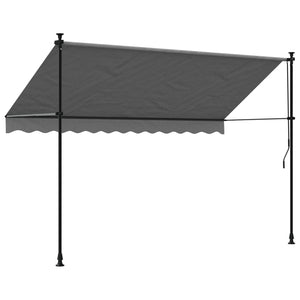 Retractable awning anthracite 300x150 cm fabric and steel