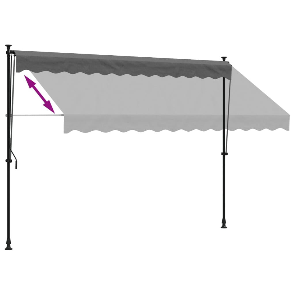 Retractable awning anthracite 300x150 cm fabric and steel