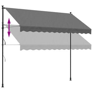 Retractable awning anthracite 300x150 cm fabric and steel