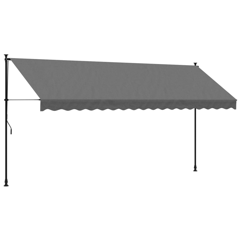Retractable awning anthracite 400x150 cm fabric and steel