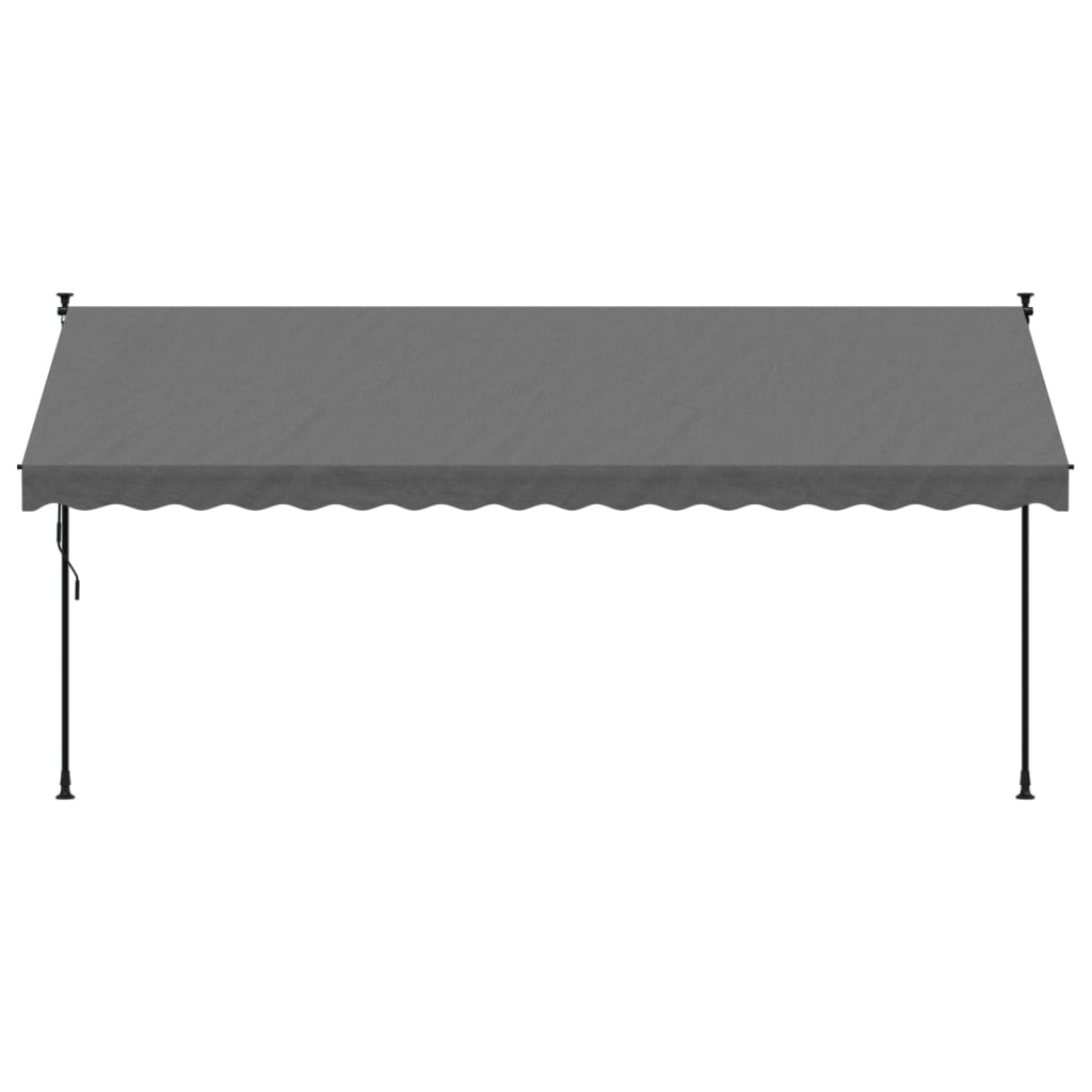 Retractable awning anthracite 400x150 cm fabric and steel