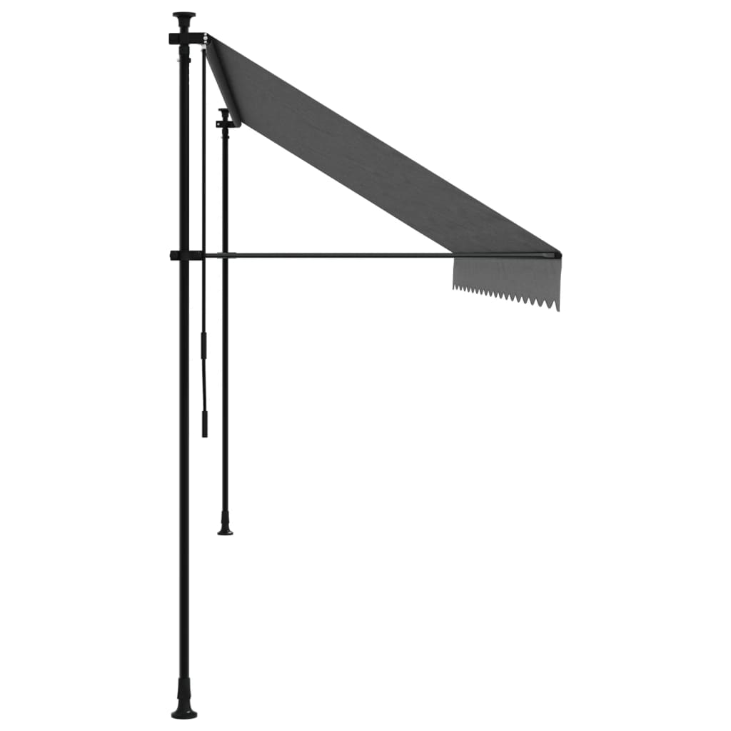 Retractable awning anthracite 400x150 cm fabric and steel