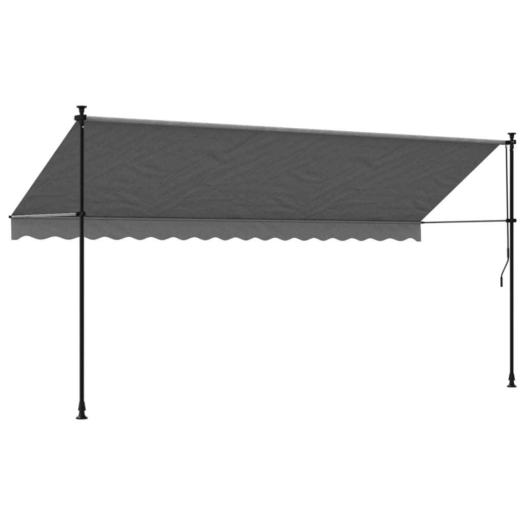 Retractable awning anthracite 400x150 cm fabric and steel