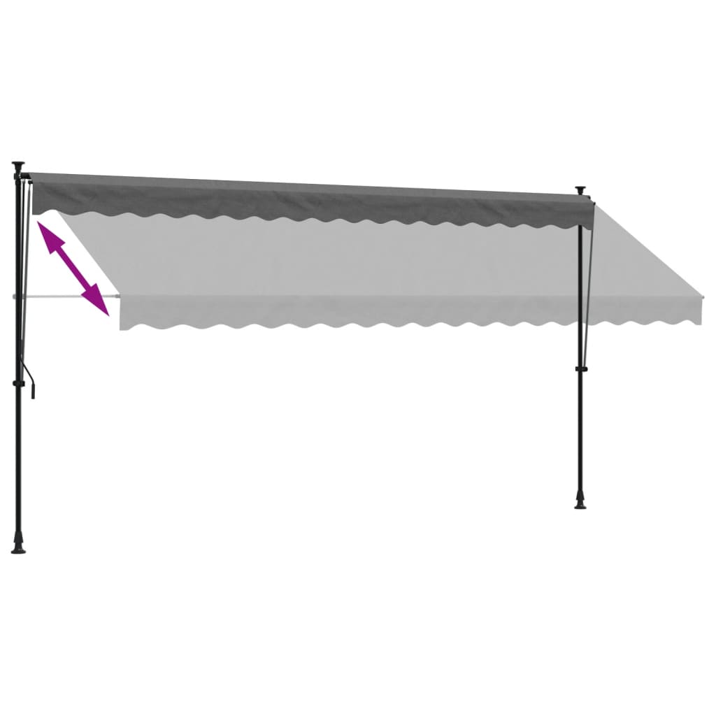 Retractable awning anthracite 400x150 cm fabric and steel